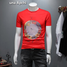 una Apchi 短袖 男士T恤 紅色 XL，4XL，L，M，XXL，XXXL