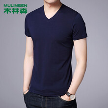 木林森 長(cháng)袖 男士T恤 藏青 