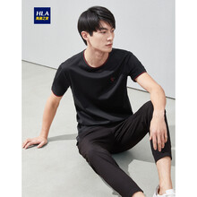 海瀾之家（HLA） 短袖 男士T恤 黑色(TM) 