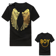 EAGLET BOY 短袖 男士T恤 BOY鏈條背后翅膀黑色燙金 