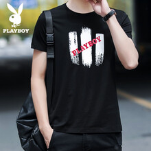 花花公子（PLAYBOY） 短袖 男士T恤 H36092黑色 