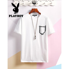 花花公子（PLAYBOY） 短袖 男士T恤 PB03白色 