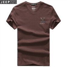 Jeep 短袖 男士T恤 4102咖啡（紫紅） 