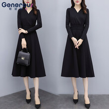 歌諾瑞絲（GENUORUISI） 純色 拉鏈，立體剪裁 連衣裙