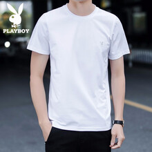 花花公子（PLAYBOY） 短袖 男士T恤 白色1234 