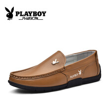 花花公子（PLAYBOY）男士棕色  皮鞋碼 41