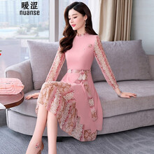 暖澀（nuanse） 碎花 腰帶，不規(guī)則，花邊，拼色，印花，立體裁剪，木耳邊 連衣裙