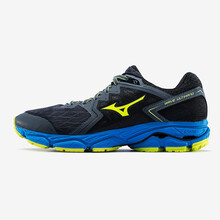美津濃（MIZUNO）跑步鞋藍(lán)灰/熒光黃/藍(lán) 40.5