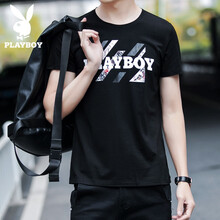 花花公子（PLAYBOY） 短袖 男士T恤 SY-H36093黑色 