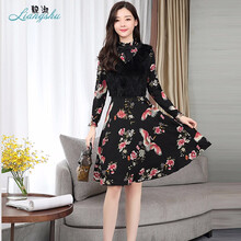 靚淑（liangshu） 碎花 蝴蝶結(jié) 連衣裙