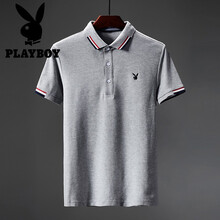 花花公子（PLAYBOY ESTABLISHED 1953） 短袖 男士T恤 灰色 MT1811 