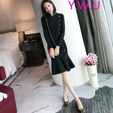 a版女黑色大衣