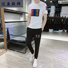 邁魚 短袖 男士T恤 白色 標準 