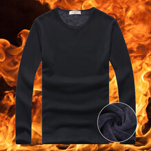 其他品牌 長袖 男士T恤 圓領(lǐng)  黑色（加絨） XL，L，M，XXL