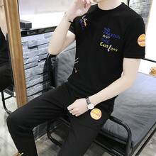 慕尼西（MUNIXI） 短袖 男士T恤 黑色 