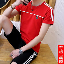 杜賓瓊斯（DUBBINJONES） 五分袖 男士T恤 紅色 