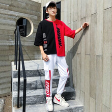 古萊登（GODLIKE） 五分袖 男士T恤 黑紅 