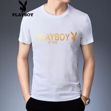 花花公子（PLAYBOY） 短袖 男士T恤 白色79380 