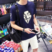 阿遜特（AspecialXun） 短袖 男士T恤 D笑臉藍色 