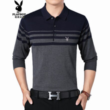 花花公子（PLAYBOY ESTABLISHED 1953） 長(cháng)袖 男士T恤 灰色H001T1827 