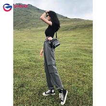 穿高腰休閑褲，微胖妹子的好幫手