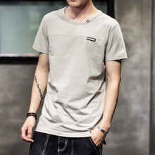 初左（CHUZUO） 短袖 男士T恤 灰色 