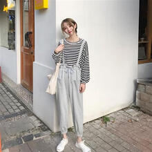 卓唯一特 高腰 背帶褲 女 九分褲 休閑褲