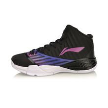 李寧（LI-NING）籃球鞋標(biāo)準(zhǔn)黑/亮紫藍(lán)/熒光果粉 