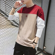 繭色（JIANSE） 長袖 男士T恤 31#酒紅 