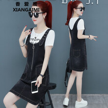 香愛(ài)蜜（XIANGAIMI） 純色 口袋，背帶，印花，金屬裝飾，明線(xiàn)裝飾，立體裁剪 連衣裙