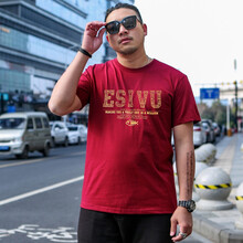 傲信鳥 短袖 男士T恤 小魚酒紅 XL，4XL，5XL，L，XXXL，M，XXL