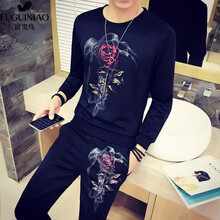 富貴鳥(niǎo)（FUGUNIAO） 短袖 男士T恤 08黑色套裝 