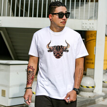 傲信鳥 短袖 男士T恤 牛白色 XL，4XL，5XL，L，XXL，XXXL，M