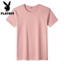 花花公子（PLAYBOY） 短袖 男士T恤 淺粉（圓領(lǐng)） 