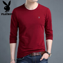 花花公子（PLAYBOY） 長(zhǎng)袖 男士T恤 紅色長(zhǎng)袖   