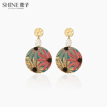 萱子飾品（xuanzi）耳環(huán)銅+合成晶體