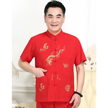 覺馳 短袖 男士T恤 紅色 