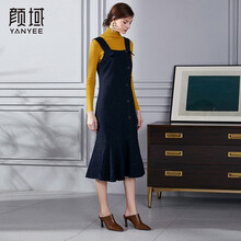 顏域（YANYEE） 純色 背帶 連衣裙