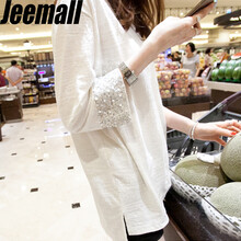 Jeemall 亮片，立體裁剪 短袖 T恤 女 圓領(lǐng)