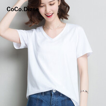 CoCo.Dizse 不對(duì)稱，深V款，露背 短袖 T恤 女 V領(lǐng)