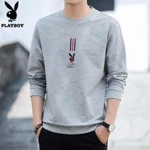 花花公子（PLAYBOY） 長袖 男士T恤 H305淺灰 
