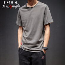 古耐先生（Mr.gnight） 短袖 男士T恤 灰色 