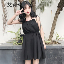艾莉琦 純色 背帶，腰帶，綁帶，飄帶 連衣裙
