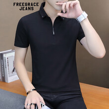 自由風(fēng)度（FREEGRACE） 短袖 男士T恤 黑色347A-T118 