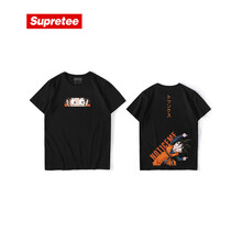 supretee 短袖 男士T恤 黑色橫排悟空+后背印花 
