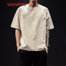 鴨鴨（YAYA） 短袖 男士T恤 米色|云雨 