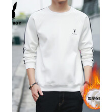 花花公子（PLAYBOY） 長袖 男士T恤 白色加絨（30172） XL，L，XXL，M，XXXL