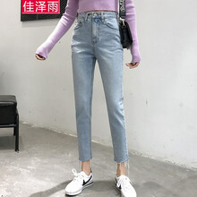 修身休閑牛仔褲，微胖妹子的福音