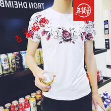 尊尚鳥 短袖 男士T恤 新款紋身花藤 