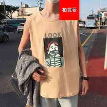 柏斐荻（BYPHYTEE） 無袖 男士T恤 卡其色 